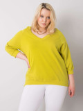 Light Green Plus Size Cotton Sweatshirt