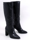 Black classic boots made of eco-leather