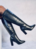 Black classic boots made of eco-leather