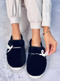 Black fur slippers