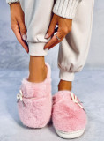 Pink fur slippers