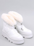 White snow shoes on a high platform