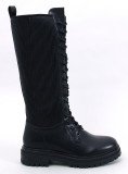 Black high boots with laces