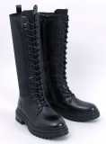 Black high boots with laces