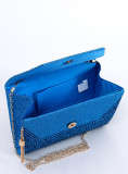 Women's shiny royal blue handbag