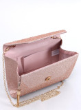 Women's shiny light pink handbag