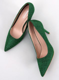 Green glitter pumps