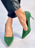 Green glitter pumps