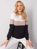 RUE PARIS Women's Black-Beige Sweatshirt