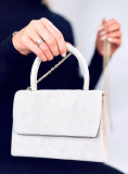 Beige briefcase handbag