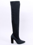 Black high boots with an elastic upper