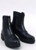 Black ankle boots with zip