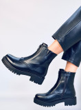 Black ankle boots with zip