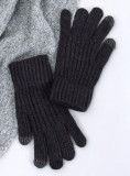Warm women's gloves dark grey