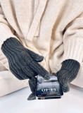 Warm women's gloves dark grey