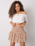 White-Orange Ruffled Skirt RUE PARIS