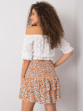 White-Orange Ruffled Skirt RUE PARIS