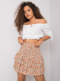 White-Orange Ruffled Skirt RUE PARIS