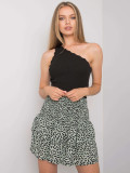 Green-Black Ruffled Skirt by RUE PARIS