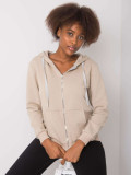 Beige Cotton Hoodie