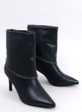 Black stiletto heel ankle boots