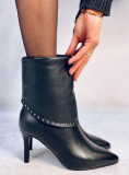 Black stiletto heel ankle boots