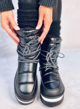 Winter snow boots with lacing polar white