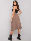 Brown Flared Cotton Skirt