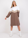 White Dress with Brown Details