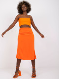 Elegant Midi Skirt in Orange