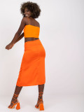 Elegant Midi Skirt in Orange