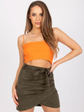 Khaki Mini Skirt with Belt