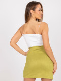 Lime Mini Skirt with Belt