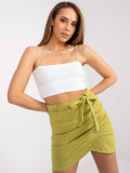 Lime Mini Skirt with Belt