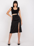 Elegant Black Midi Skirt