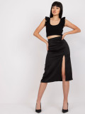 Elegant Black Midi Skirt