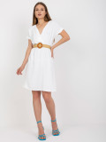White Summer Dress with Short Sleeves