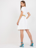 White Summer Dress with Short Sleeves