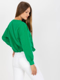 Green Hoodless Sweatshirt with Pocket RUE PARIS