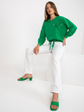 Green Hoodless Sweatshirt with Pocket RUE PARIS