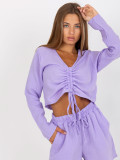 Light Purple Muslin Blouse for Everyday Wear with Long Sleeves