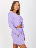 Light Purple Muslin Blouse for Everyday Wear with Long Sleeves