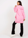 Pink Long Zip-Up Hoodie RUE PARIS