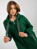 Dark Green Long Zip-Up Hoodie Mayar