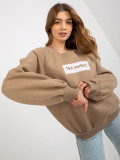 Dark Beige Hoodless Sweatshirt with Tracy Print