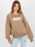 Dark Beige Hoodless Sweatshirt with Tracy Print