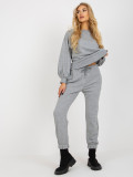 Gray Women's Casual Set with Sweatshirt and Pants