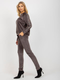 Dark Gray Women's Velour Set with Application