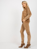 Camel Velour Set with Rhinestone Application
