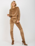 Camel Velour Set with Rhinestone Application